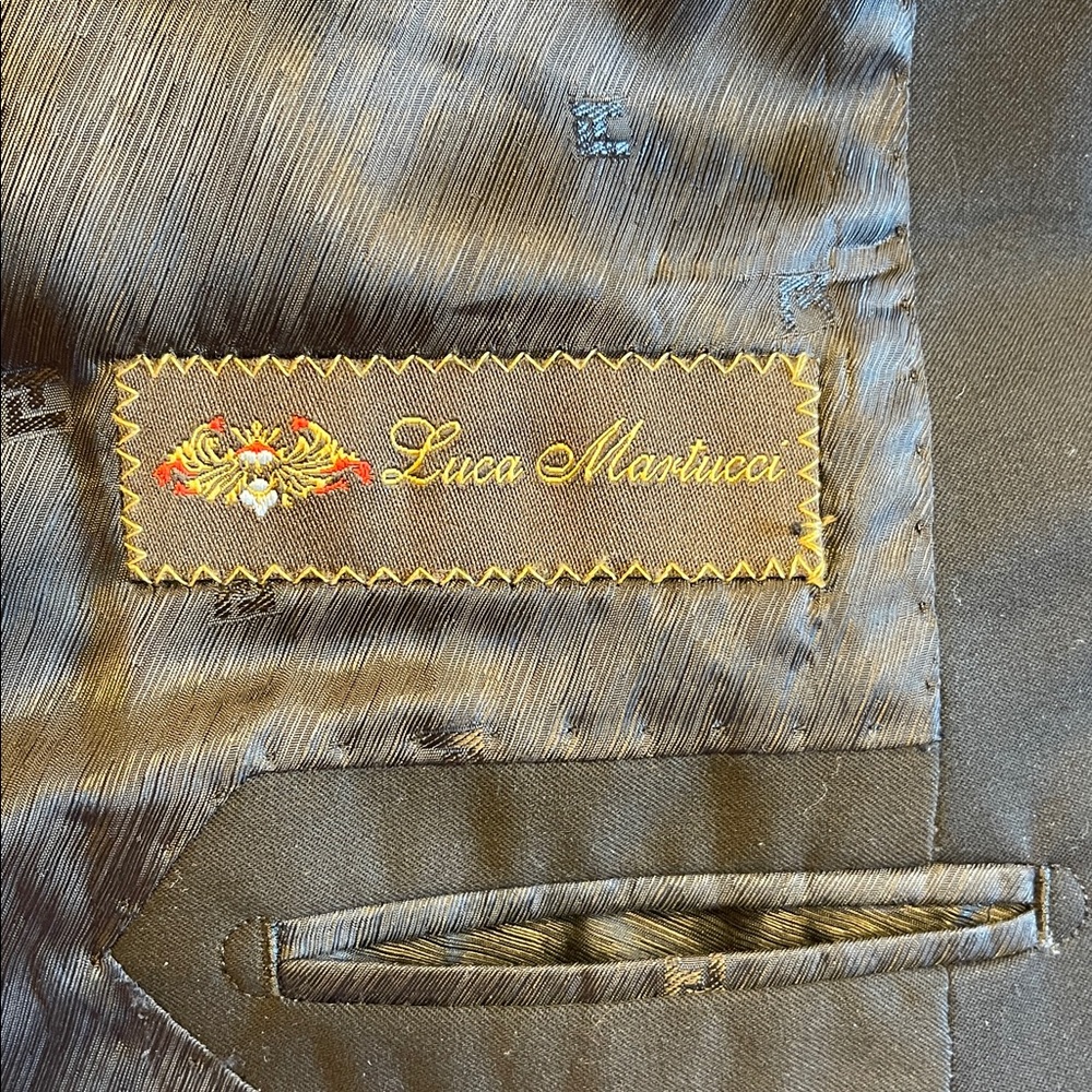 Ted Lapidus Paris Black Wool Suit US 42–44R Long Inseam 33” - Picture 14 of 15